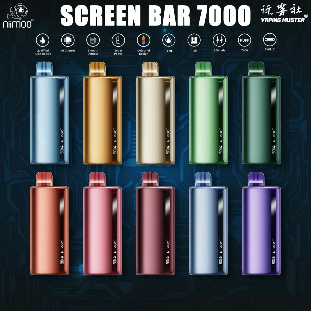 Niimoo 7000 Puffs Disposable I Vape Pen with Monitor System of Battery & Ejuice Ecigarette Pod